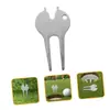 Tenedor Verde de Metal para Golf, Tenedor de Bola de Aleación de Zinc con Perlas, Herramientas de Reparación de Césped, Accesorios y Suministros de Golf