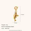 Estilo Cruzado Europeo y Americano Ins Golondrina Cola de Pez Corazón Personalizado Mariposa Colgante Acero Inoxidable Chapado en Oro de 18K Accesorio Colgante Pequeño para Mujer