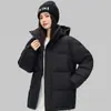 Nueva Chaqueta de Algodón Unisex Corta Estudiante Engrosada con Capucha Holgada Invierno Moda Estilo Universitario Ropa Exterior Más Vendida