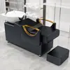 Venta Directa de Fábrica Cama de Champú Cerámica para Barbería Cama de Enjuague Semi-reclinable Cama para Salón de Peluquería Cama de Champú Estilo Celebridad de Internet