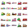 100 pegatinas pequeñas de tren caricatura creativa lindas impermeables conductor de vapor cuenta DIY goo card decoración de pegatinas para taza