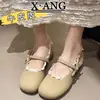 Zapatos Mary Jane de tacón bajo estilo francés de verano con faldas, Zapatos pequeños de cuero Lolita, Pies que no se cansan, Zapatos de cuero genuino de suela blanda para mujer