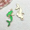 Serie Verde Kit de Materiales para Colgantes de Aleación Esmaltada de Conchas Marinas, Caracolas y Estrellas de Mar DIY Accesorios para Pendientes