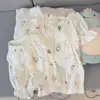 2026 Algodón Nube Verano Nuevo Estilo con Copas Menta Gato KT Conjunto de Pijama para Mujer Verano Lindo Dulce Estilo Princesa
