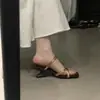Primer Encuentro con Sandalias de Tacón Alto Nuevas de Verano con Punta Abierta y Cuadrada Retro 101.3kg Sandalias de Cuña Versátiles de Verano para Mujer