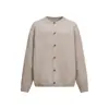 Cárdigan de Punto de Color Sólido con Cuello Redondo para Hombre, Estilo Tendencia Europea y Americana para Primavera y Otoño, Suéter Abrigo de Manga Larga Simple y Versátil