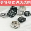 Botón metálico de alta gama hebilla cuadrada de diamante retro moda lujo ligero estilo Chanel botón abrigo de lana hebilla de diamantes completa