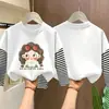 Camiseta básica de algodón puro linda para niños, camiseta de manga larga para niñas, top estiloso para niños mayores, estilo primavera y otoño 2026, imitación de dos piezas