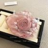 Início da Primavera Super Fada Rosa Tridimensional Corsage Presilha de Cabelo Broche de Uso Duplo Tecido de Malha Fresco Lateral do Peito Franja Clipe