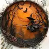 Letrero de hojalata de aluminio redondo transfronterizo, letrero de hojalata vintage desgastado de calabaza de Halloween, pintura colgante para decoración de pared de jardín