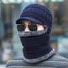 Chapéu Masculino de Inverno Estilo Coreano Tendência Ciclismo À Prova de Vento Proteção de Orelha Lã Tricotado Chapéu Inverno Forrado com Lã À Prova de Frio Quente Chapéu Pulôver