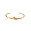Moda Ins Europea y Americana Lujo Accesible Simple Versátil Joyería de Mano Acero Inoxidable Chapado en Oro de 18K Brazalete Abierto Anudado