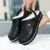 Chinelos de algodão impermeáveis para homens, inverno, transfronteiriços, antiderrapantes, forrados com fleece, espessados, uso bidirecional, EVA, tamanho grande masculino, sapatos de algodão quentes