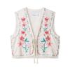 Chaleco Casual de Encaje con Bordado Floral Fino para Mujer Top 2025 Otoño Nuevo Transfronterizo Europeo y Americano