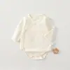 Mameluco de Algodón para Recién Nacido, Pelele de Bebé Clase A, Protección Doble Capa para la Barriga, Mameluco Triángulo para Bebé de 0 a 1 Año, Traje para Gatear