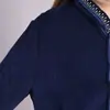 Vestido de Pana de Longitud Media para Mujer, Nuevo Otoño 2026, Holgado, Talla Grande, Bordado Retro, con Cordones en la Cintura, Moldeador