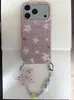 Funda de estrella con purpurina a cuadros adecuada para el teléfono Apple 16Pro iPhone18promax con cadena para colgar, simple 17 Coreana 16P