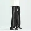 Calça jeans reta lavada estilo americano masculina outono alta rua da moda marca amarela cor de lama calças retrô com cordão calças casuais da moda