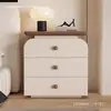2026 Nuevo Sin Instalación Segunda Mano Estilo Crema Minimalista Moderno Sensación de Alta Gama Almacenamiento Dormitorio Mesita de Noche Madera