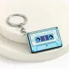 Llavero Colgante Llavero con Impresión a Color de Cinta Vintage con Letras en Inglés Acrílico Cinta Musical Colorida