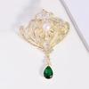 Broche Corona Estilo Corte Vintage de Alta Gama para Mujer Lujo Ligero Elegante Corsage de Perlas Alfiler con Hebilla Anti-carrera Accesorios Elegantes