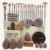 Set Combinado de 40 Piezas para Maquillaje, Kit Completo con Brochas de Maquillaje, Esponjas de Belleza y Borlas Faciales