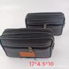 Bolsa de couro grande masculina de três camadas para cintura, porta-moedas de celular, atacado
