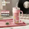2026 Novo Copo de Separação de Chá de Verão com Alça, Copo para Cold Brew, Copo de Água com Canudo, Copo de Vidro Duplo de Alta Estética para Beber para Mulheres