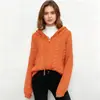 Outono e Inverno Novo Estilo Coreano Estilo Preguiçoso Solto Torcido Zíper Duplo com Capuz Cardigan Jaqueta Suéter Tricotado de Manga Comprida para Mulheres