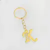 Pingente Criativo de Metal com Diamantes 26 Letras Chaveiro Estilo Coreano Simples Argola para Chave de Carro Chaveiro Presente de Festa