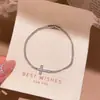 Pulsera con colgante geométrico de circonita cúbica de lujo ligera estilo francés, un diseño de nicho y de alta gama, versátil y elegante, que irradia un encanto simple y elegante, perfecta para mujeres