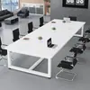 Mesa de conferência, mesa longa, bancada retangular moderna minimalista, mesa de treinamento de recepção para sala de conferência pequena, mesa de escritório longa