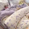 Juego de cuatro piezas de gasa de doble capa clase A Grado madre y bebé Gasas amigables con la piel Funda de edredón Sábana transpirable suave para dormir sin ropa Uso doméstico Primavera y Otoño