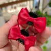 Pinza para el pelo de terciopelo negro con lazo, estilo Wang Xinling, pinza lateral, pinza para flequillo, clip pequeño de princesa para el verano, tocado