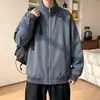 Chaqueta patchwork deconstruida con cuello alto, chaqueta bomber estilo americano para hombre primavera/otoño, chaqueta de béisbol casual de moda nueva 2026