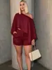 Conjunto feminino transfronteiriço europeu e americano 715, top sexy estilo férias na praia ombro a ombro com shorts de bolso