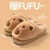 Nuevas Lindas Zapatillas de Algodón de Pareja de Dibujos Animados de Marmota Invierno Suela Gruesa Felpa Cálidas Cómodas Zapatillas Portátiles
