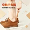 Calzador corto de madera maciza, levantador de zapatos portátil para uso doméstico, calzador de madera compacto de 17 cm