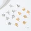 Color Oro de 14K Bolsillo Zircón Estrella Pentagonal Agujero Medio Cuenta Colgante Ojo de Carnero DIY Hecho a Mano Accesorios de Joyería de Perlas Pegajosas