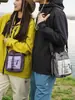 Bolso de Cámara de Estilo Montaña Funcional con Cordón y Bloques de Color de Moda para Parejas, Bolso Cruzado para Senderismo y Camping, Bolsa Ligera de Almacenamiento para Viajes