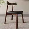 Cadeira de Jantar Moderna Minimalista de Madeira Maciça Nórdica para Uso Doméstico, Cadeira com Encosto de Luxo Leve para Restaurante, Cadeira de Bar Preta para Hotel