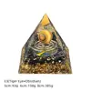 Pirâmide de Bola de Cristal Natural 5/6/8cm Ornamento de Mesa Chakra Cascalho Colorido Pirâmide de Resina Epóxi