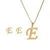 Popular Europeo y Americano Acero Inoxidable 26 Letras Alfabeto Arete Colgante Collar Conjunto Acero de Titanio Joyería Pendientes Joyería