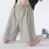 Shorts de Seda Gelo Masculinos Verão Finos Secagem Rápida Calças Três Quartos Soltas Esportivas Casuais de Praia Versátil Calças Retas Médias