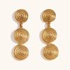 Collar espiral de personalidad temperamento transfronterizo de Europa y Estados Unidos acero inoxidable chapado en oro de 18K concha micro engastado aretes anillo mujeres