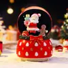 Bola de cristal de Natal produto novo transfronteiriço caixa de música, caixa de música criativa com neve brilhante Papai Noel, presente de feriado