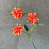 Flores Artificiales Impresas en 3D Lirio Pequeño de 3 Cabezas Decoración de Salón de Bodas Flor Decorativa de Jardín Monet Arreglo Floral Venta al por Mayor Transfronteriza