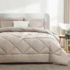 Bestseller transfronterizo de Amazon: Inserto acolchado de color sólido cepillado lujo microfibra blanca edredón para todas las estaciones para camas europeas y americanas