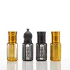 Frasco Oitavado Galvanizado para Óleo Essencial com Tampa Pagoda Colorida por Spray, Frasco Rolo para Óleo de Massagem, Frasco Roll-On para Líquido de Essência, Frasco de Amostra de Perfume
