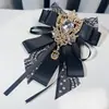 Europeu e Americano Transfronteiriço Retrô Azul Bordado Pesado Strass Borboleta Presente de Casamento Gravata Borboleta Homens e Mulheres Renda Fita Fluida Broche Acessórios